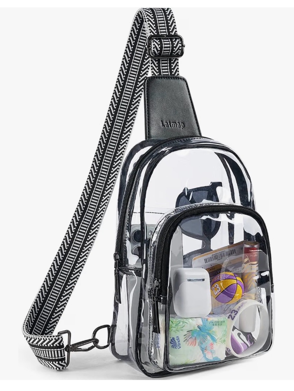 Latmap Clear Bag for Stadium Events, Clear Purse for Women Men Crossbody